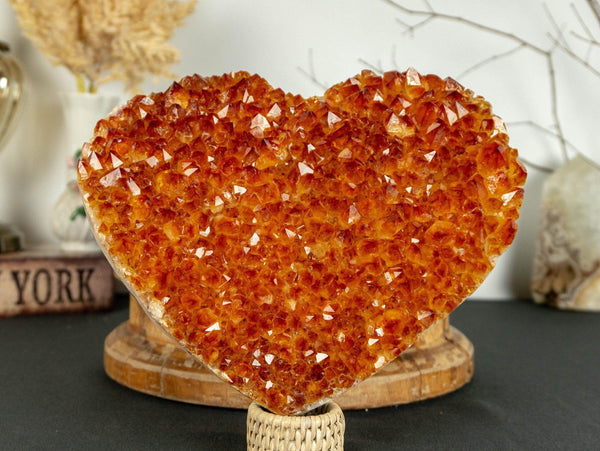 Large Citrine Heart with Deep Orange Color, Aaa Grade Quality collective