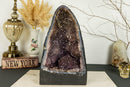 Amethyst Cathedral  Geode with Golden Goethite (Cacoxenite) Galaxy Druzy collective