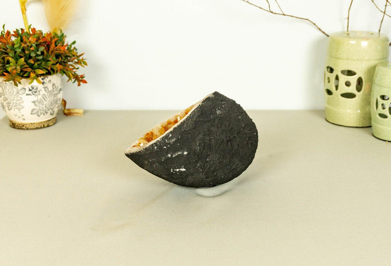 Small Citrine Crystal Geode with Stalactite Flowers, Deep Orange Citrine collective