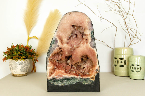 Pink Amethyst Geode with Pink Quartz Druzy, Rare Collector Grade collective