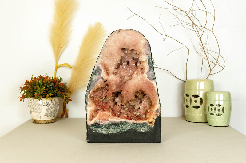 Pink Amethyst Geode with Pink Quartz Druzy, Rare Collector Grade collective