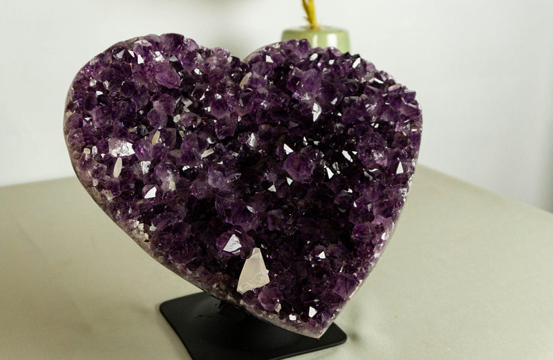 X Large Amethyst Heart with Grape Jelly Purple Amethyst Druzy collective