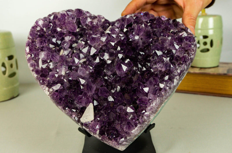 X Large Amethyst Heart with Grape Jelly Purple Amethyst Druzy collective