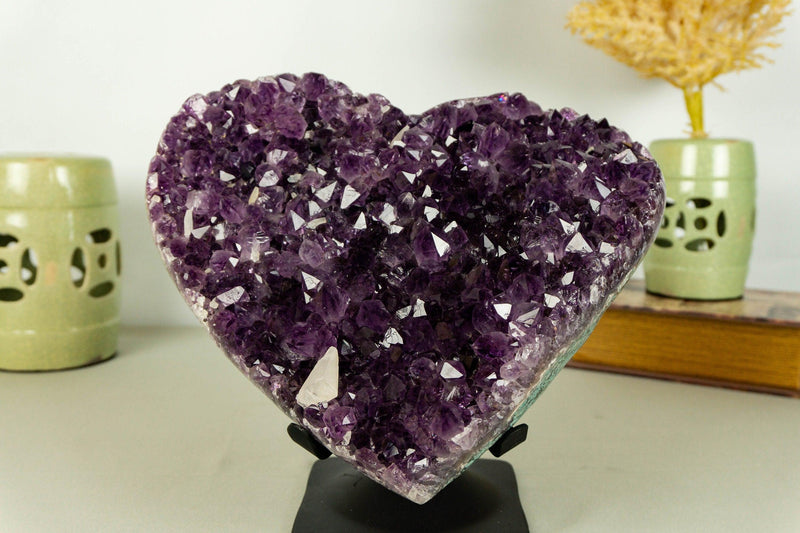 X Large Amethyst Heart with Grape Jelly Purple Amethyst Druzy collective