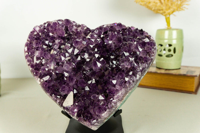 X Large Amethyst Heart with Grape Jelly Purple Amethyst Druzy collective