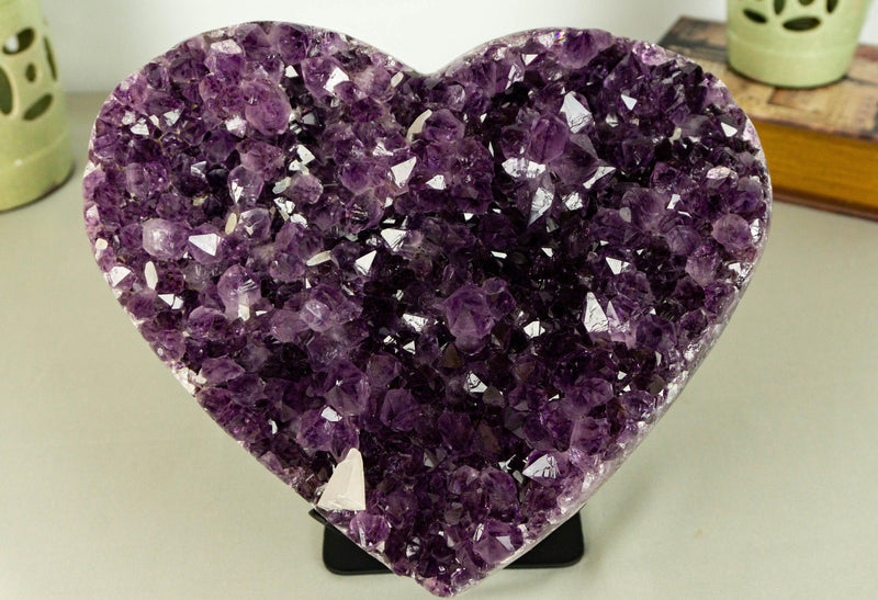 X Large Amethyst Heart with Grape Jelly Purple Amethyst Druzy collective