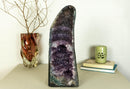Rare Amethyst Cathedral Geode on Banded Agate, With Galaxy Druzy and Golden Ghoetite collective