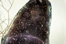 Rare Amethyst Cathedral Geode on Banded Agate, With Galaxy Druzy and Golden Ghoetite collective