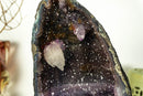 Rare Amethyst Cathedral Geode on Banded Agate, With Galaxy Druzy and Golden Ghoetite collective