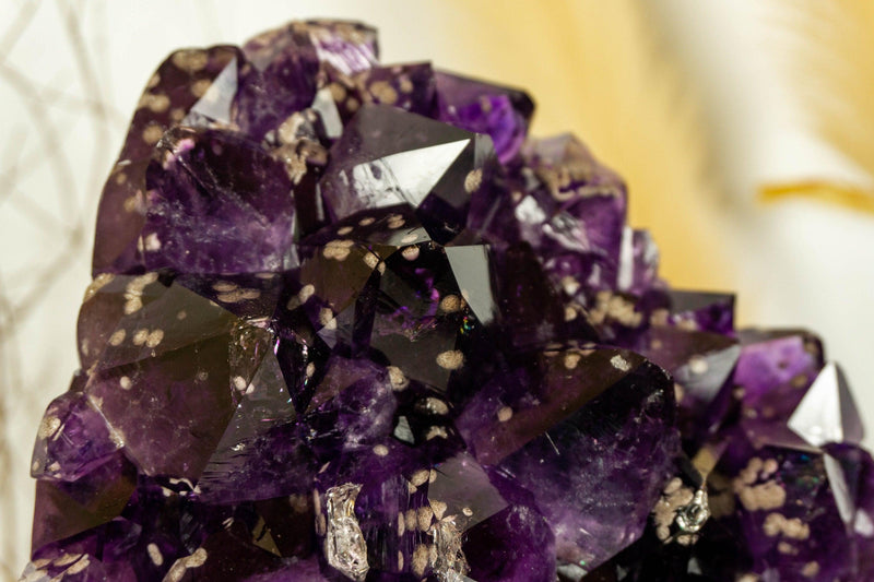 Deep Purple Amethyst Cluster with Cristobalite Inclusions, Aaa Quality collective