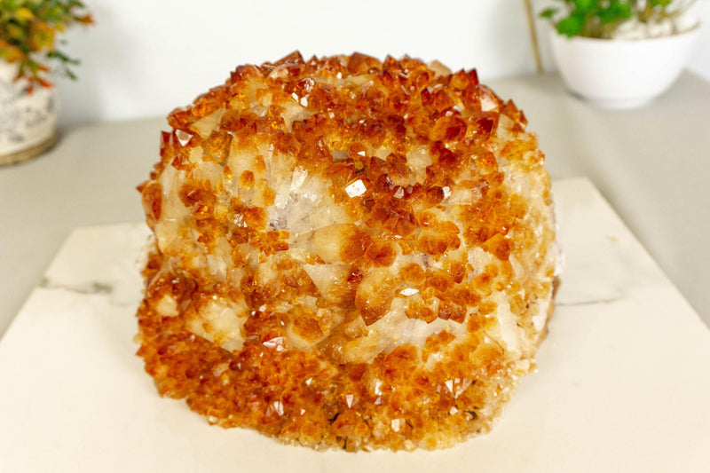 X Large Citrine Crystal Flower Stalactite, Deep Orange Color collective