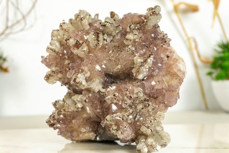 Amethyst Flower Rosette Plate Cluster with Calcite Inclusions, Collector Grade collective