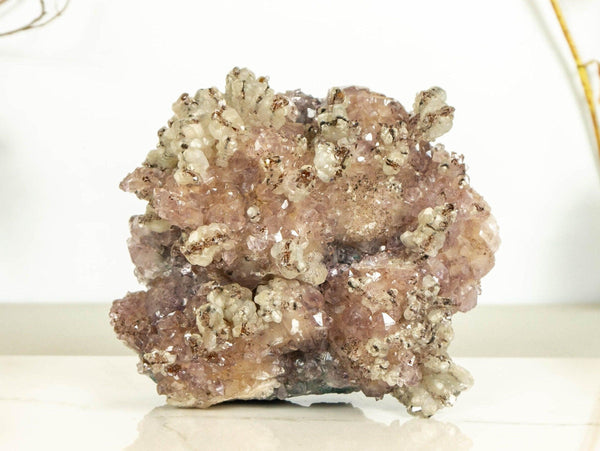 Amethyst Flower Rosette Plate Cluster with Calcite Inclusions, Collector Grade collective