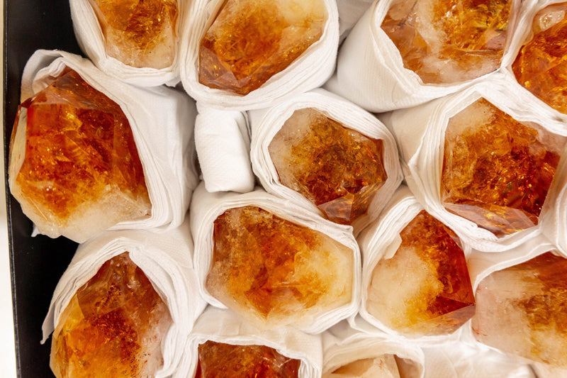 Wholesale Citrine Points Flat Box, Aa Quality collective