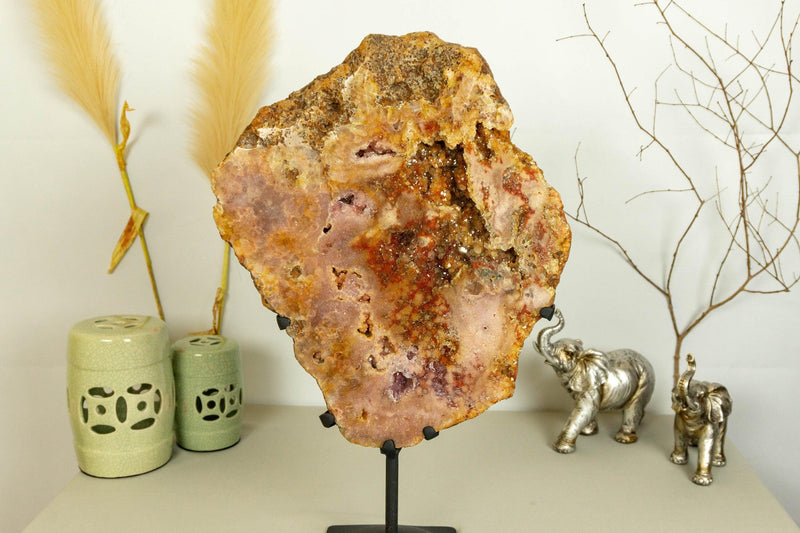 Pink and Purple Amethyst Geode Slab with Pink Amethyst Druzy collective