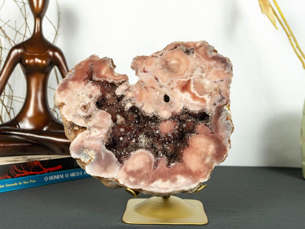 Aaa Pink Amethyst Geode with Red and Pink Amethyst Druzy, Rare collective