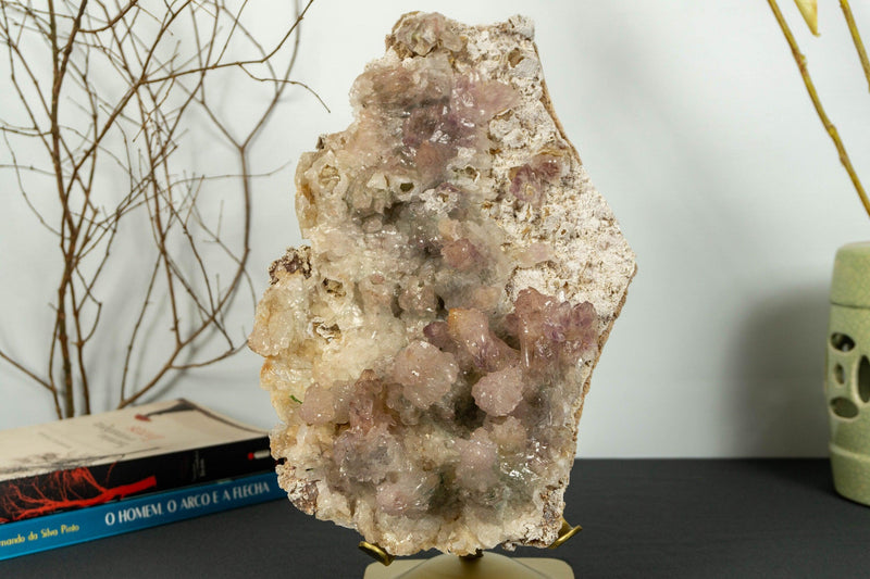 Lavender Amethyst Flower Rosette Plate Cluster with Calcite Inclusions, collective