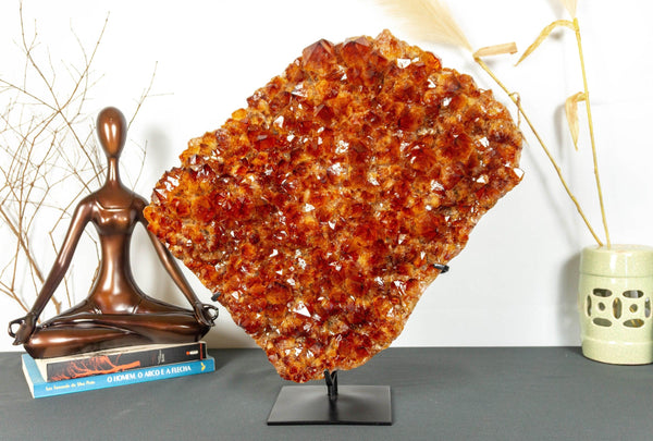 Deep Orange Citrine Cluster with X Large Citrine Points, Aaa Collection Grade collective