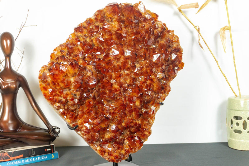 Deep Orange Citrine Cluster with X Large Citrine Points, Aaa Collection Grade collective