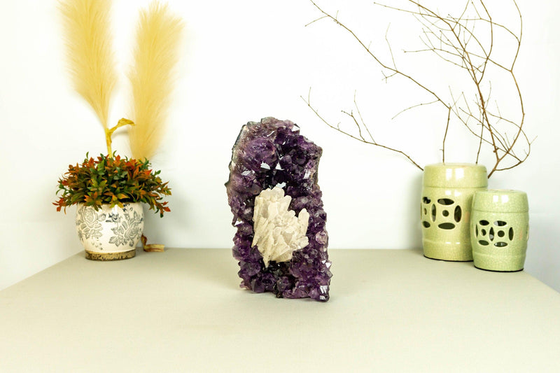 Amethyst Cluster, Deep Purple with Calcite Inclusions collective