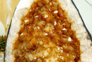 Citrine Crystal Geode with Flowers and Calcite, Deep Orange Citrine collective