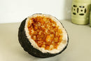Small Citrine Crystal Geode with Stalactite Flowers, Deep Orange Citrine collective