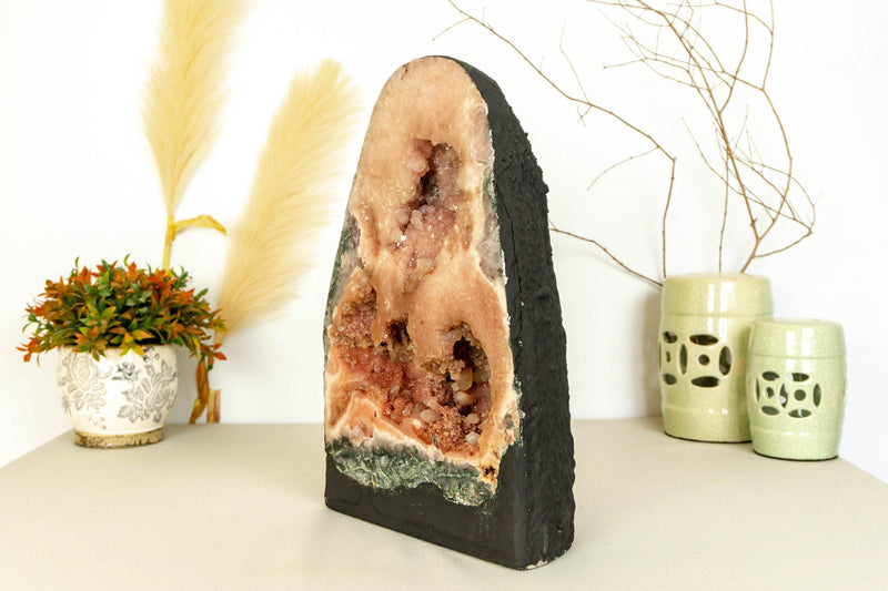 Pink Amethyst Geode with Pink Quartz Druzy, Rare Collector Grade collective