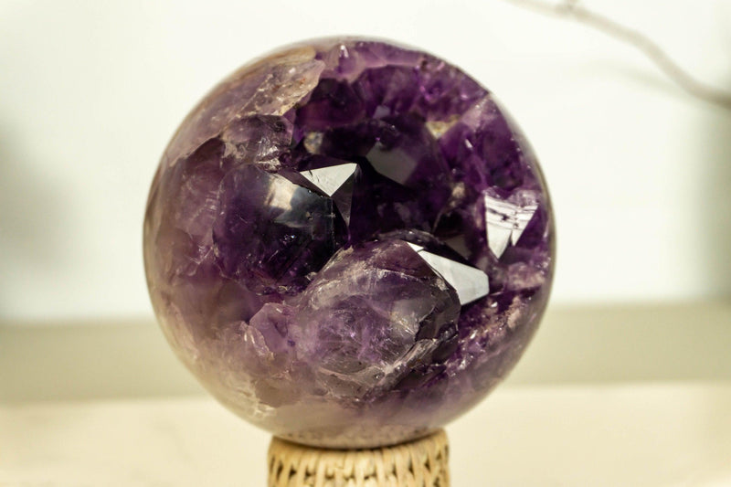 Amethyst Crystal Sphere with Deep Purple and Large Amethyst Points collective