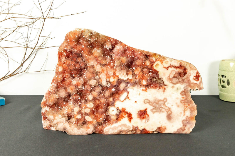 Pink Amethyst Geode Cluster with Pink and Red Amethyst Druzy collective