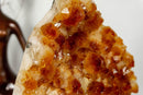 Deep Orange Citrine Cluster with Calcite and X Large Citrine Points, Aaa Grade collective