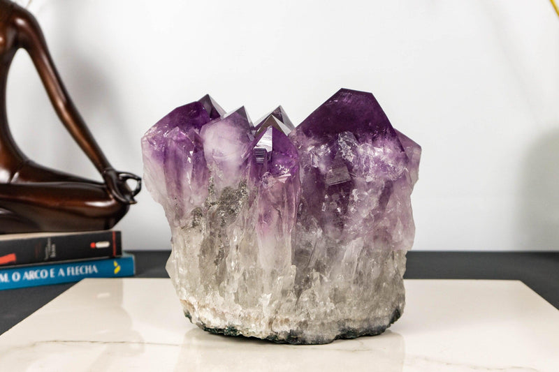 Deep Purple Amethyst Cluster with Extra Large Amethyst Points, Aaa collective