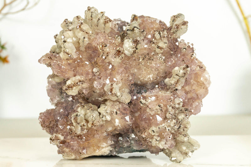 Amethyst Flower Rosette Plate Cluster with Calcite Inclusions, Collector Grade collective