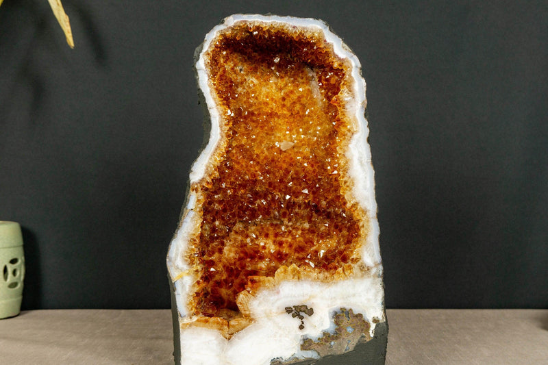 Citrine Crystal Geode with Flowers and Calcite | E2D i_did