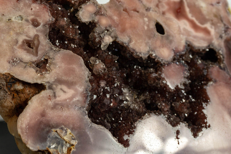 Aaa Pink Amethyst Geode with Red and Pink Amethyst Druzy, Rare collective