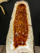 Orange Citrine Crystal Cathedral Geode with Calcite i_did