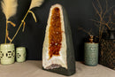 Orange Citrine Crystal Cathedral Geode with Calcite i_did