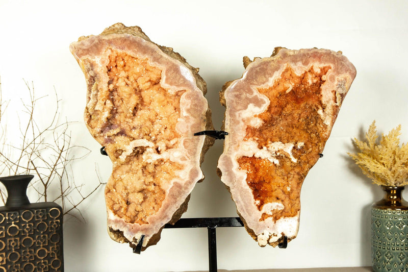 Pink Amethyst Geode Wings, Butterfly Angel Wings, Aaa Collector Grade collective