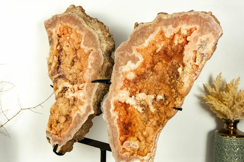 Pink Amethyst Geode Wings, Butterfly Angel Wings, Aaa Collector Grade collective