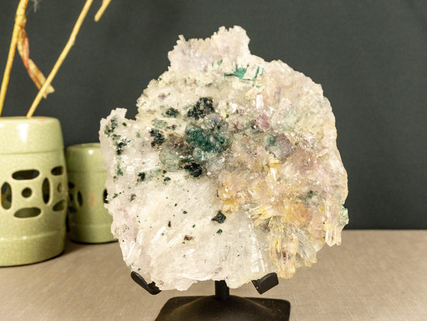 Large Amethyst Flower Plate, Pseudomorph Amethyst with Calcite, Intact i_did