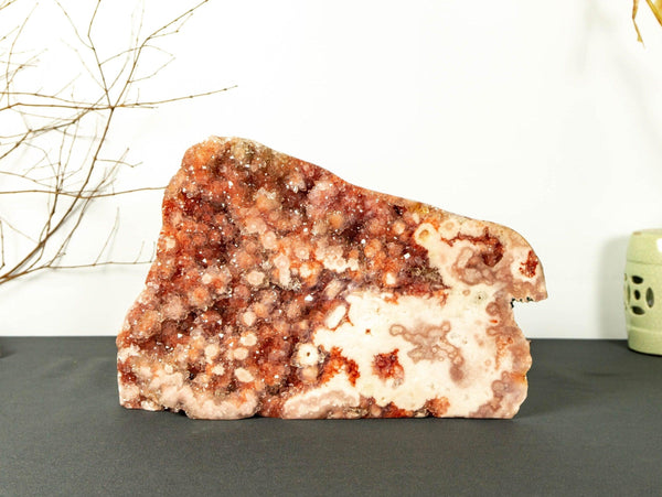 Pink Amethyst Geode Cluster with Pink and Red Amethyst Druzy collective