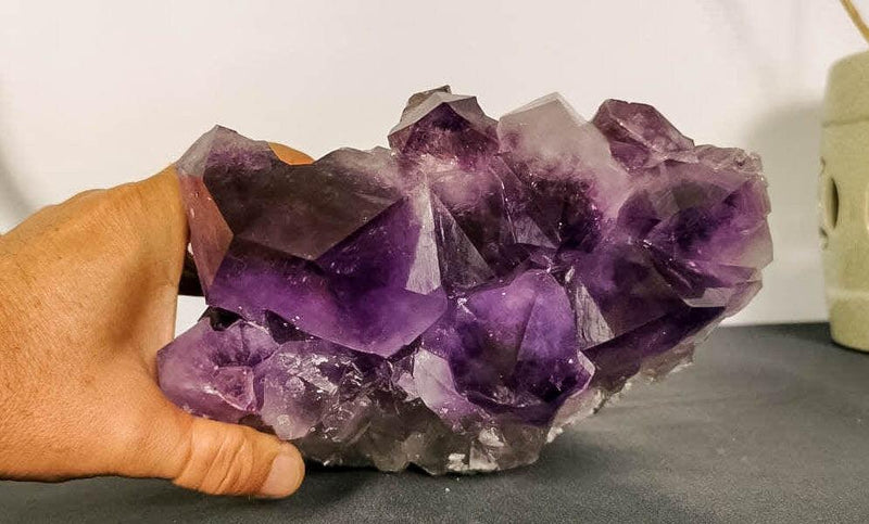 Deep Purple Amethyst Cluster with Extra Large Amethyst Points, Aaa collective
