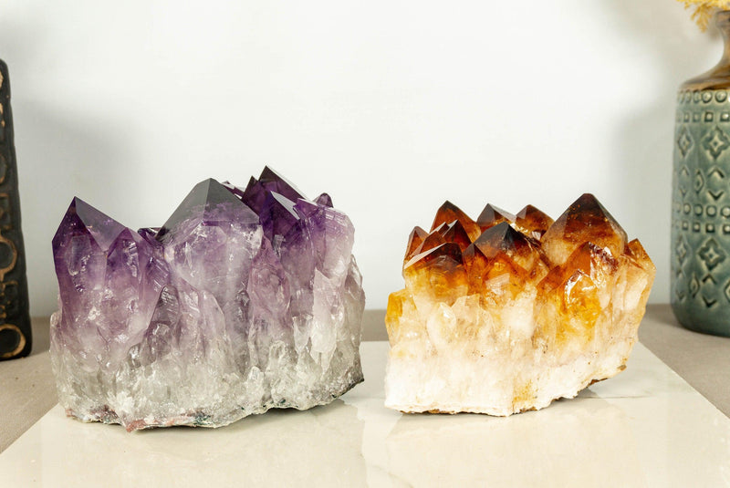 Set of Aaa Amethyst and Citrine Clusters with X Large Points collective