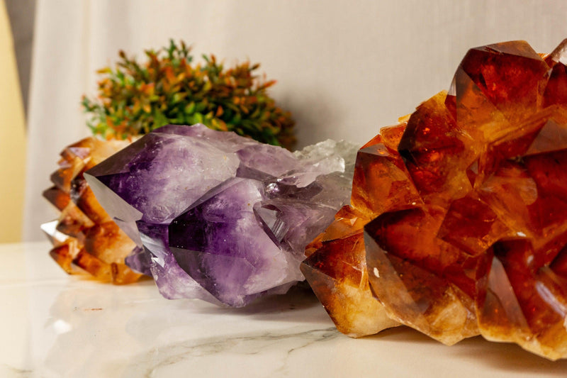 Set of Aaa Amethyst and Citrine Clusters with X Large Points collective