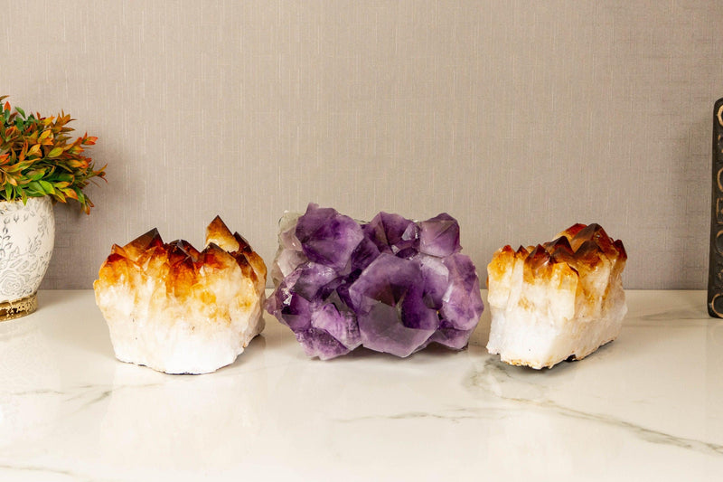 Set of Aaa Amethyst and Citrine Clusters with X Large Points collective