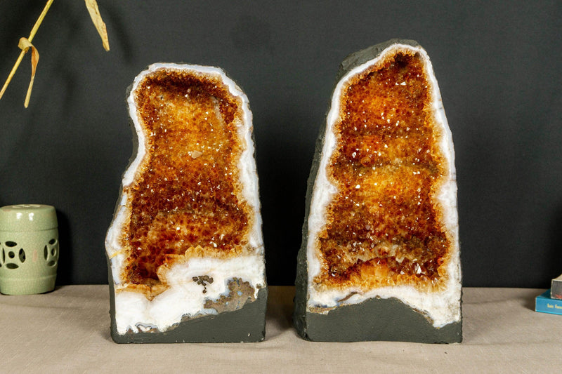 Citrine Crystal Geode with Flowers and Calcite | E2D i_did