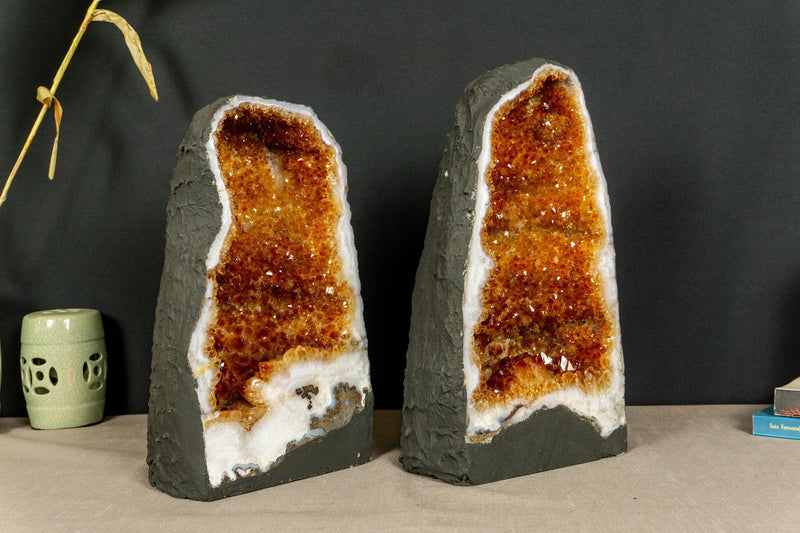 Citrine Crystal Geode with Flowers and Calcite | E2D i_did
