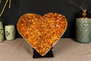 Large Citrine Heart with Deep Orange Color, AA Grade Quality collective