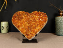 Large Citrine Heart with Deep Orange Color, AA Grade Quality collective
