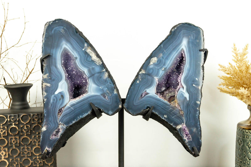 Lace Agate Butterfly Wings, Banded Agate Butterfly Geode i_did