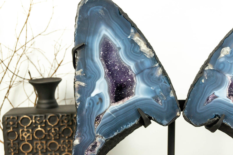 Lace Agate Butterfly Wings, Banded Agate Butterfly Geode i_did